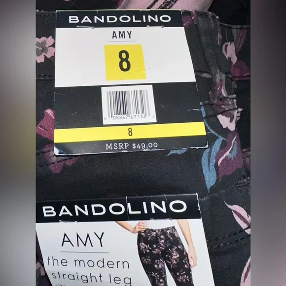 NWT. Bandolino Amy Modern Straight Leg Tummy Slimming Stretch Jeans Size 8 - Picture 8 of 14